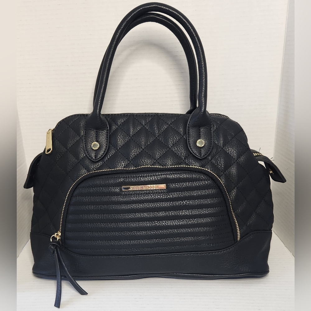 Steve Madden Black Quilted Leather Handbag